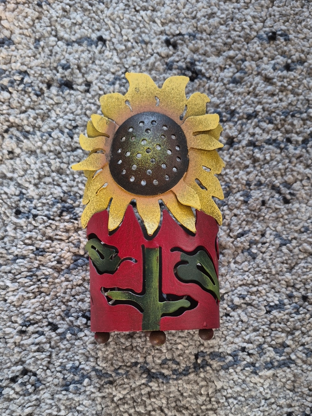 Sunflower Metal Wall Hook in Yellow and Red